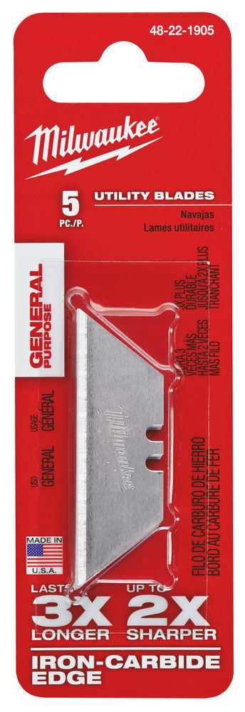 MILWAUKEE UTILITY KNIFE BLADES 5 PACK