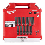Milwaukee Shockwave 10 Piece 1/2" Deep Impact Socket Set