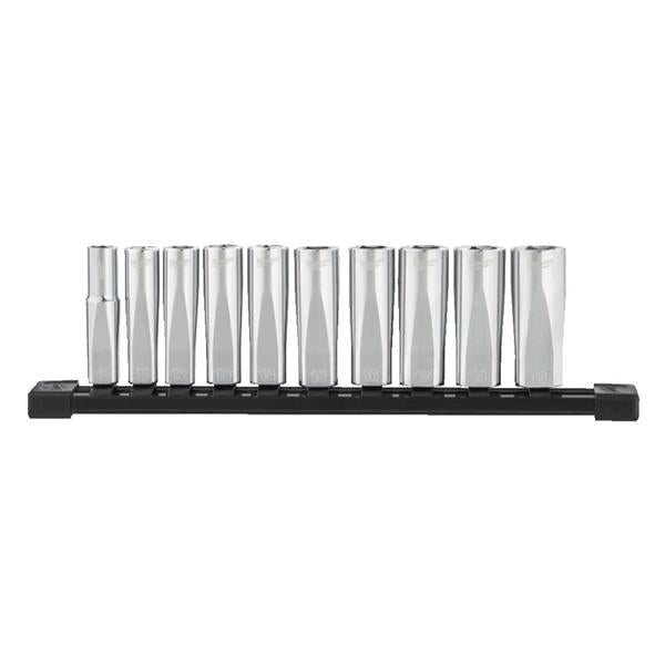 MILWAUKEE 3/8IN DRIVE ME. DEEP CHROME SOCKETS 10 PIECE