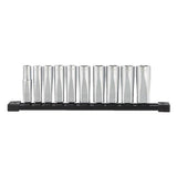 MILWAUKEE 3/8IN DRIVE ME. DEEP CHROME SOCKETS 10 PIECE