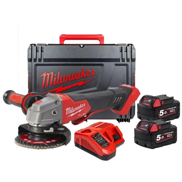 MILWAUKEE M18FSAGV115XPDB-502X M18 FUEL GRINDER 2 X 5AH & CHARGER