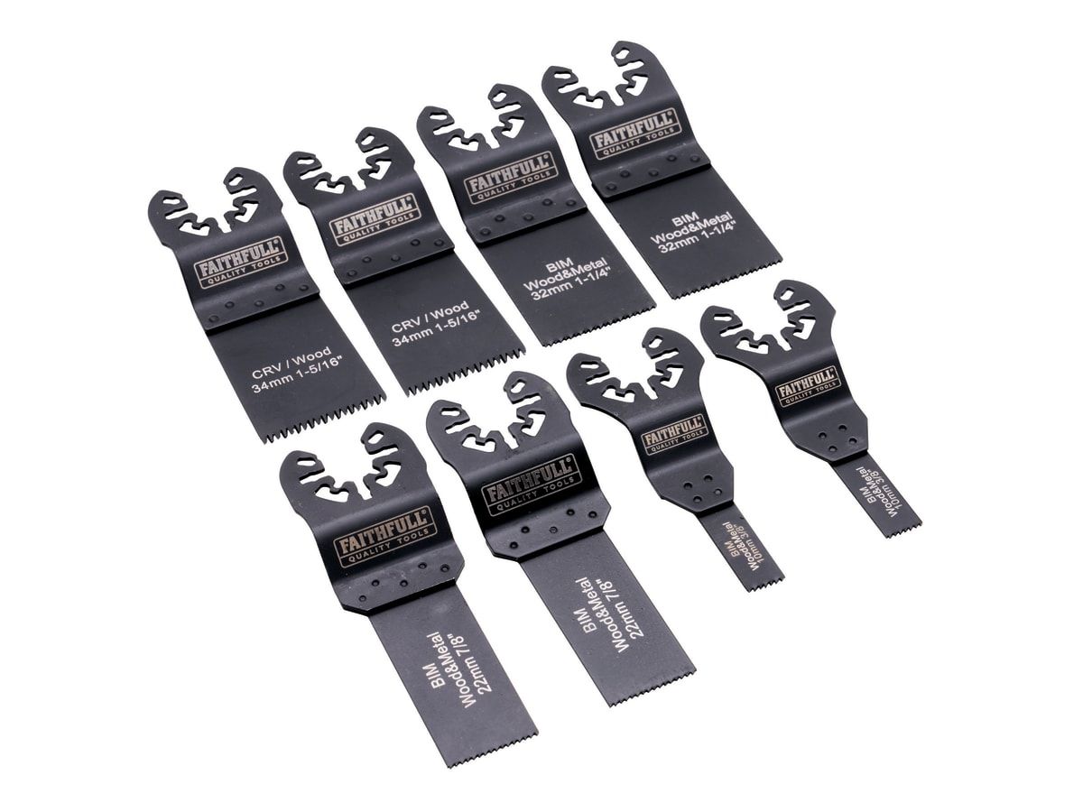 FAITHFULL MULTI TOOL BLADE SET MIXED - 8PCS