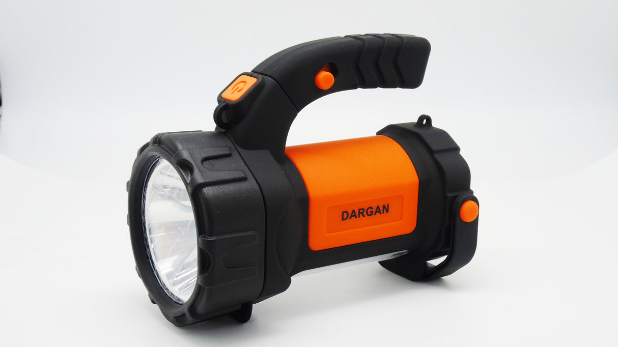 DARGAN RECHARGEABLE TORCH WITH FLOODLIGHT & RED STROBE