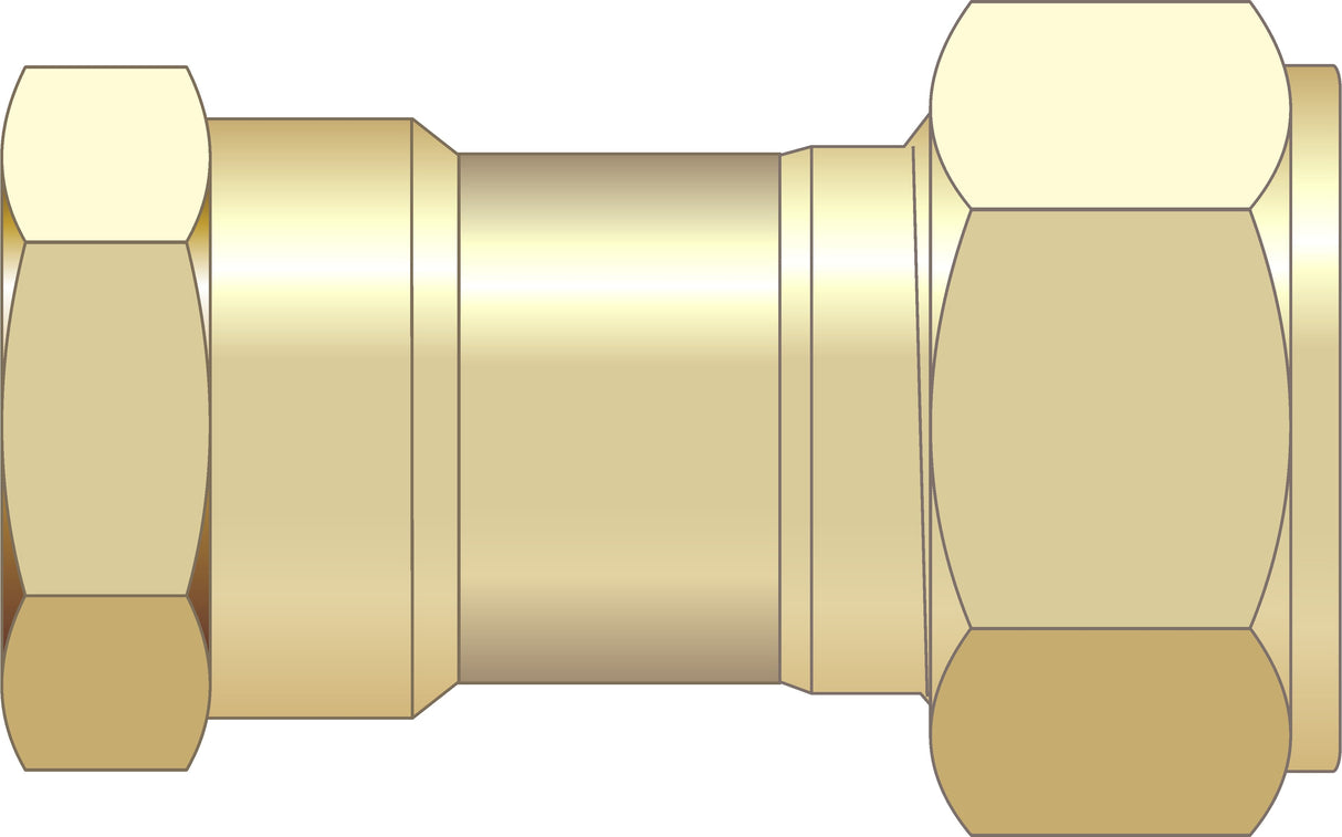 Easy Plumb 1/2" F.I. Straight Brass Compression Coupling