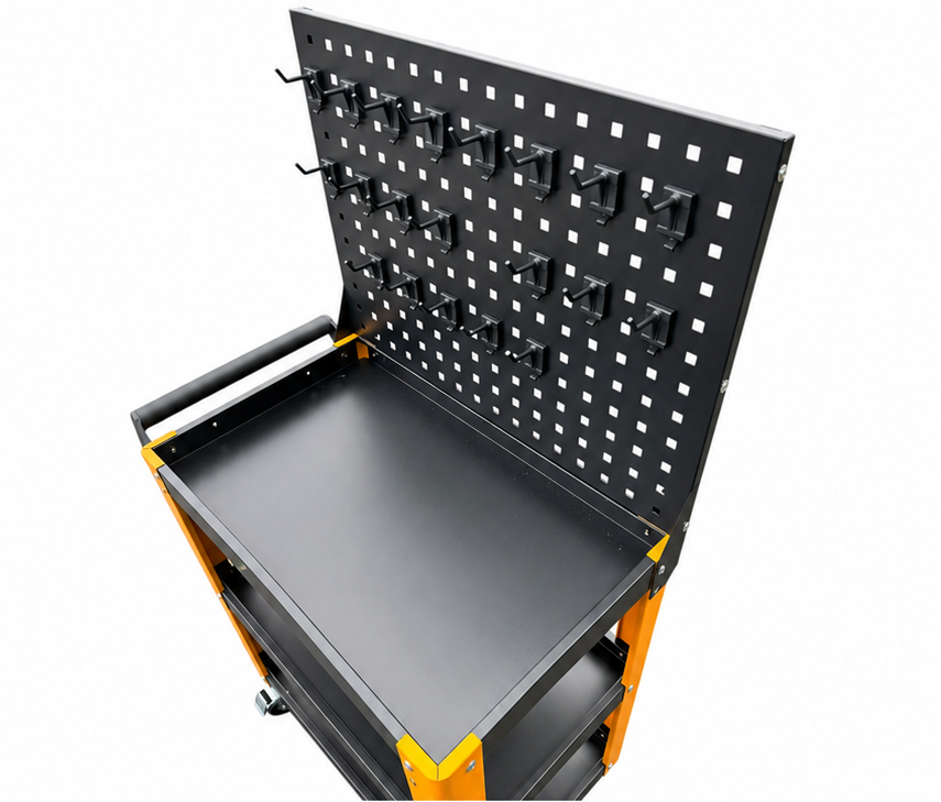 DETROIT INDUSTRIES 3 TIER TOOL CART WITH HOLE BOARD
