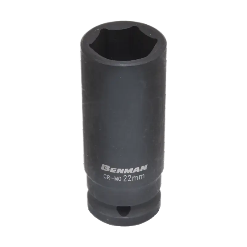BENMAN IMPACT DEEP SOCKET, BLACK, 1/2", 78MML 10MM