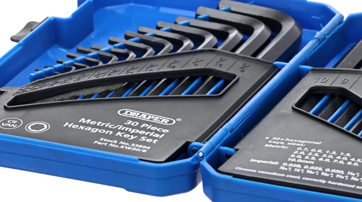DRAPER HEX KEY SET AND CASE 30PC