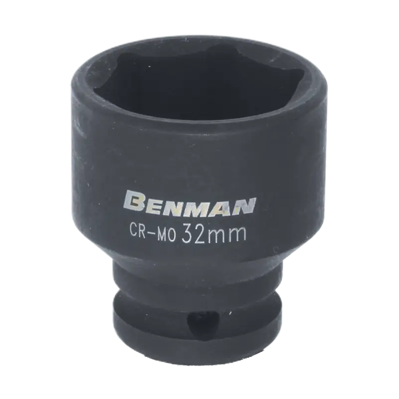 BENMAN IMPACT SOCKET, BLACK, 1/2", 38MML, 33MM