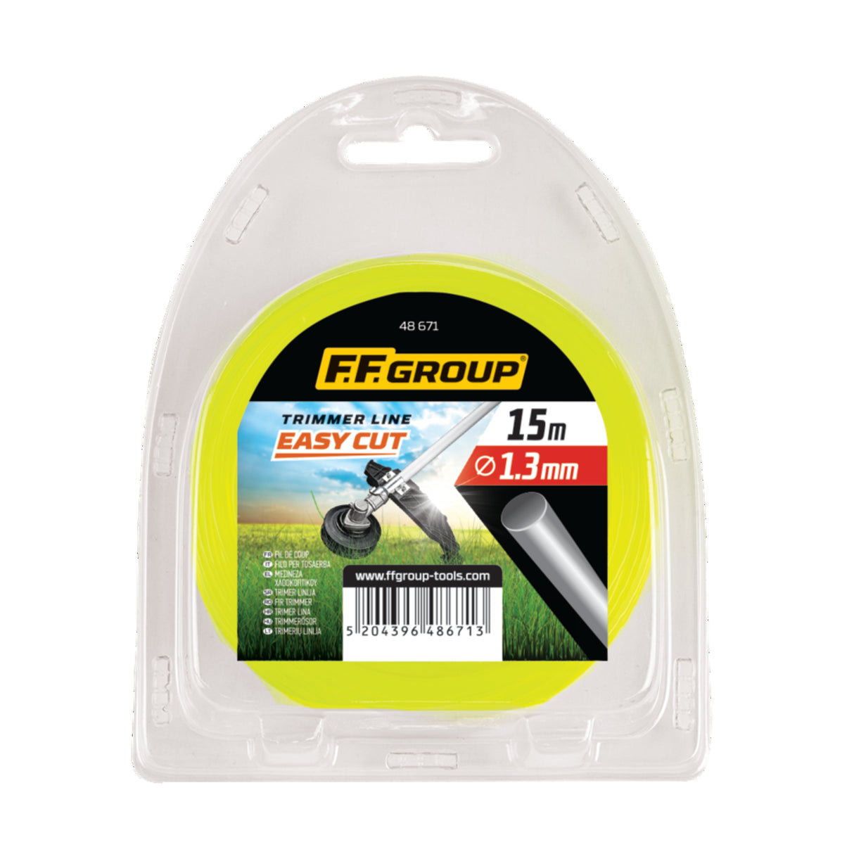 TRIMMER LINE EASY CUT, ROUND, LIGHT YELLOW 2.4MM X 15M