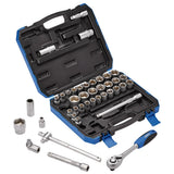 DRAPER COMBINED MM/AF SOCKET SET, 1/2" SQ. DR. (41 PIECE)