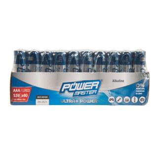 POWERMASTER AAA BATTRIES LR03 40 PACK