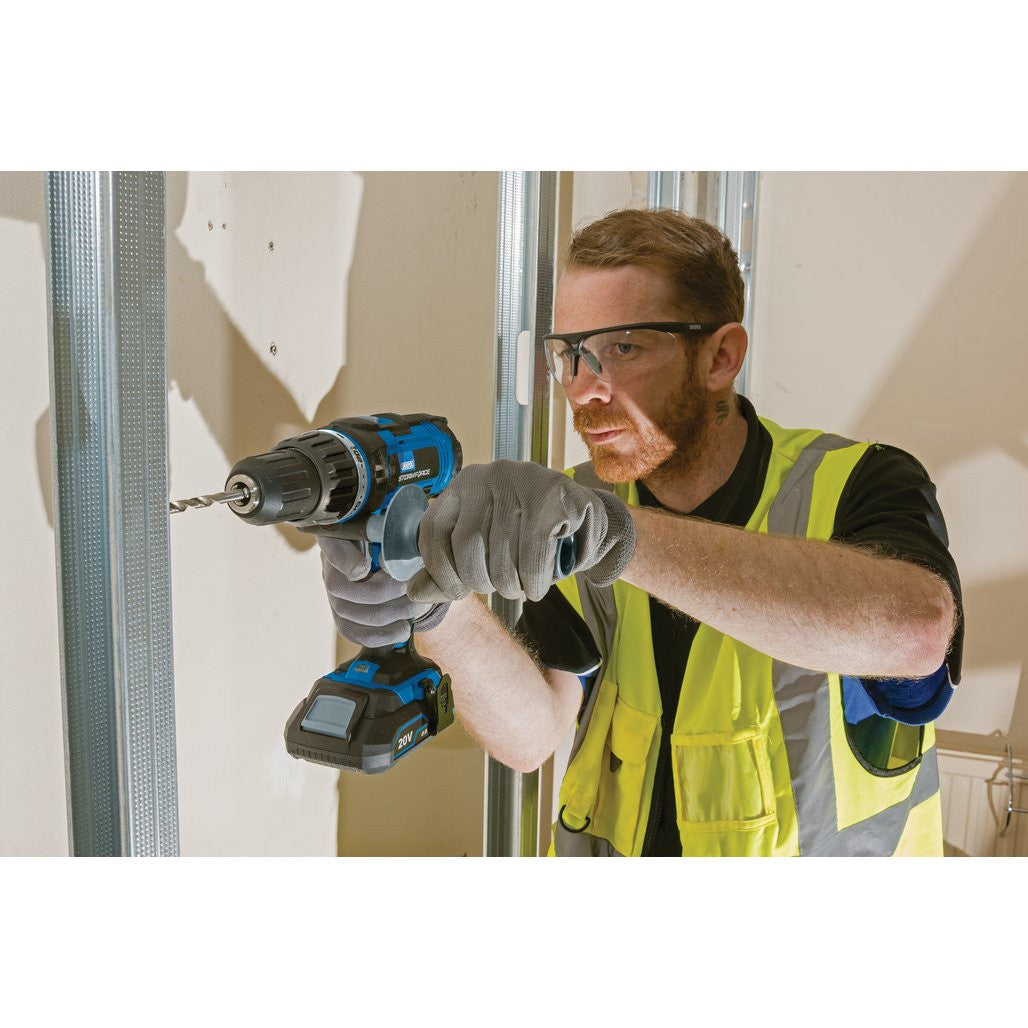 DRAPER STORM FORCE® 20V COMBI DRILL, 2 X 2.0AH BATTERIES, 1 X CHARGER