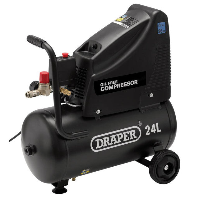 DRAPER 230V 24L OIL FREE COMPRESSOR AND AIR TOOL KIT