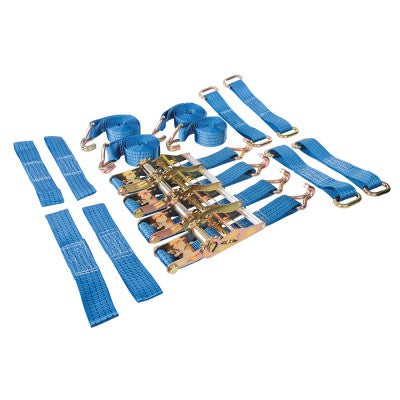 SILVERLINE CAR WHEELS TIE DOWN / RATCHET STRAP SET