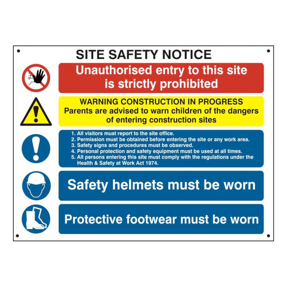 COMPOSITE SITE SAFETY SIGN (IRISH VERSION)