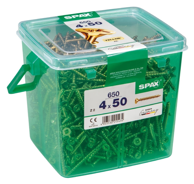SPAX YELLOW CSK 4X40mm TUBS (800) FT
