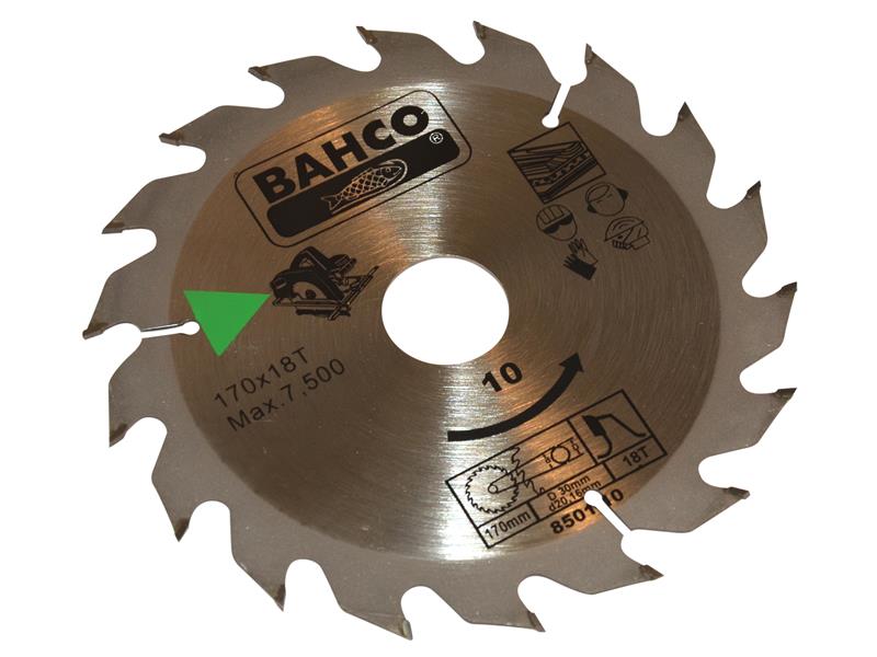 Bahco 8501-10 Portable/Table Saw Blade for Wood 170 x 30mm x 18T