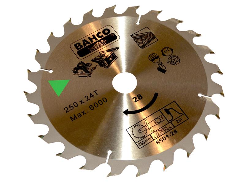 Bahco 8501-28 Portable/Table Saw Blade for Wood 250 x 30mm x 24T