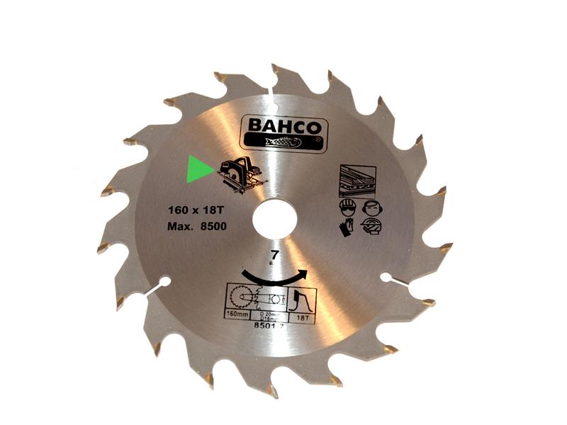 Bahco 8501-7 Portable/Table Saw Blade for Wood 160 x 20mm x 18T