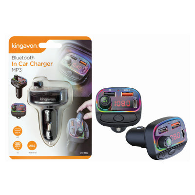 KINGAVON BLUETOOTH MP3 TRANSMITTER WITH IN CAR CHARGER