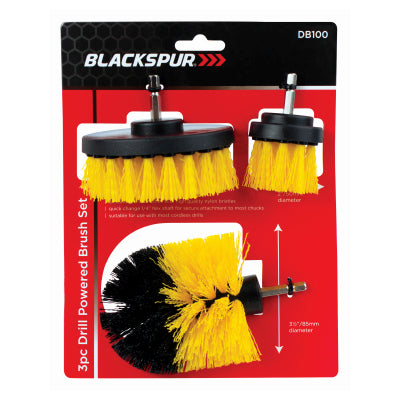 BLACKSPUR 3PC DRILL POWERED BRUSH SET
