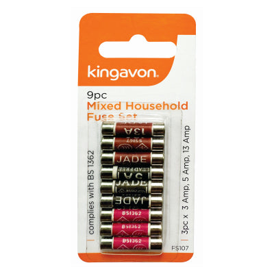 BLACKSPUR  9PC MIXED HOUSEHOLD FUSE SET