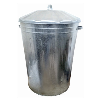 LARGE GALVANISED BIN WITH LID