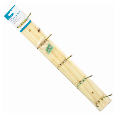 ASHLEY 5 HOOK HAT AND COAT RACK - PINE BB-HC201 - Watson Hire