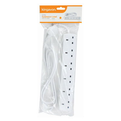 KINGAVON 6 WAY EXTENSION LEAD WITH 2M CABLE