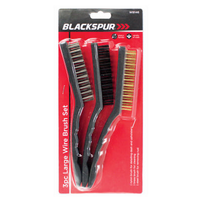 BLACKSPUR 3PC LARGE WIRE BRUSH SET