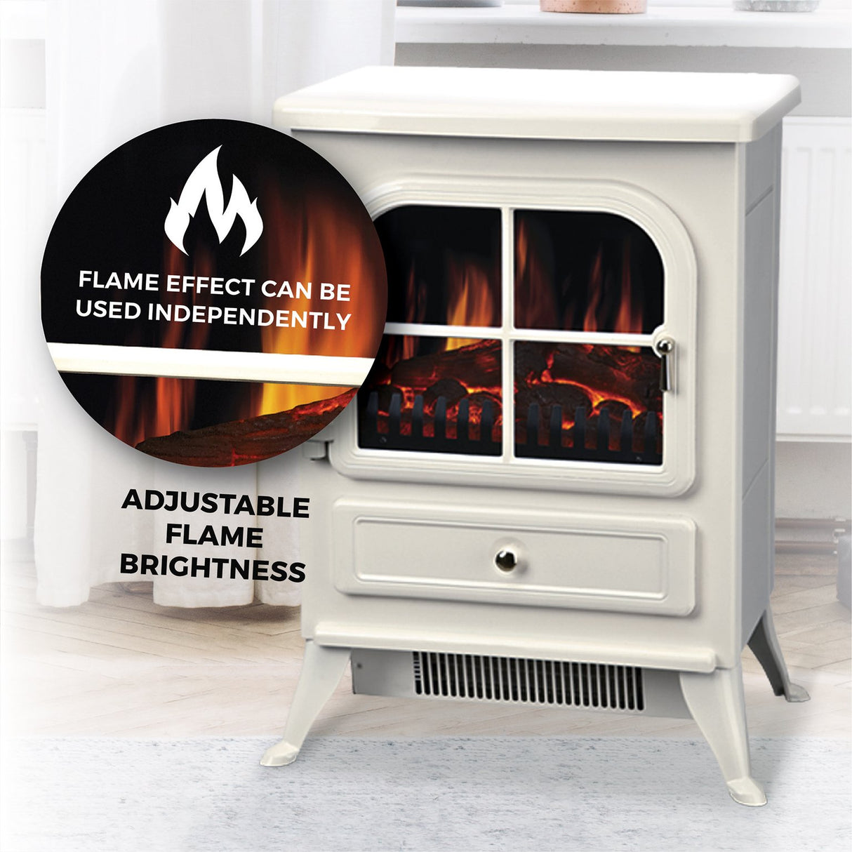 DE VIELLE CLASSIC ELECTRIC STOVE CREAM 1800W (LED BULB) - Watson Hire