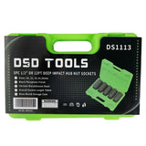 DSD TOOLS 5PC 1/2" DR 12PT DEEP IMPACT HUB NUT SOCKETS