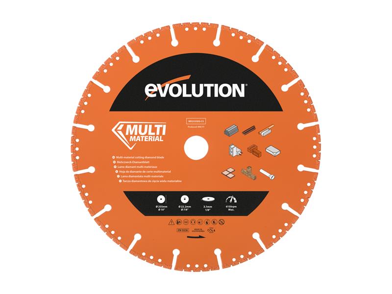 Evolution Multi-Material Diamond Demolition Disc Cutter Blade 255 x 22.2mm