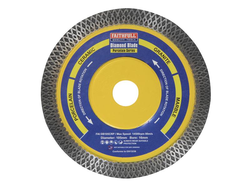 Faithfull Porcelain Diamond Blade 105 x 16mm