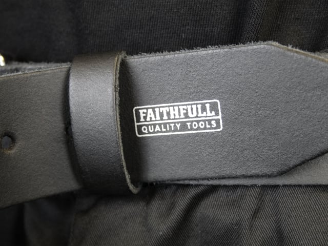 FAITHFULL HEAVY DUTY LEATHER BELT 45MM WIDE BLACK