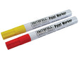 Faithfull Paint Marker Pen Yellow & Red (Pack 2) - Watson Hire