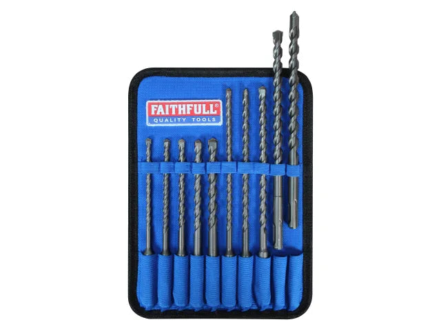 FAITHFULL 10 PIECE SDS DRILL BIT SET