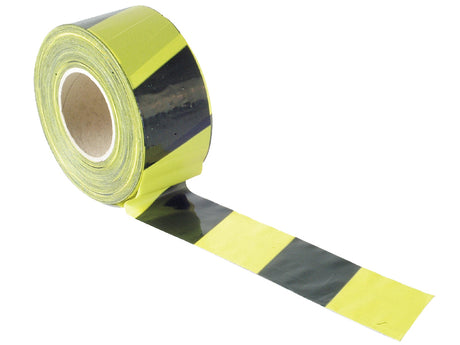 Faithfull Barrier Tape 70mm x 500m Black & Yellow - Watson Hire