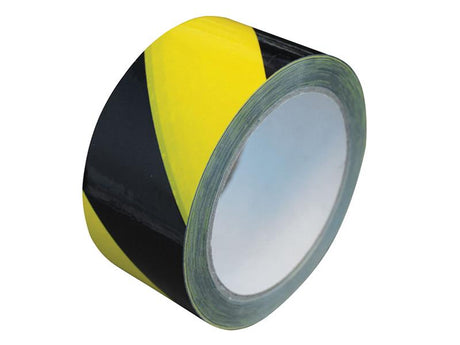 Faithfull Laminated Self-Adhesive Hazard Tape Black/Yellow 50mm x 33m - Watson Hire