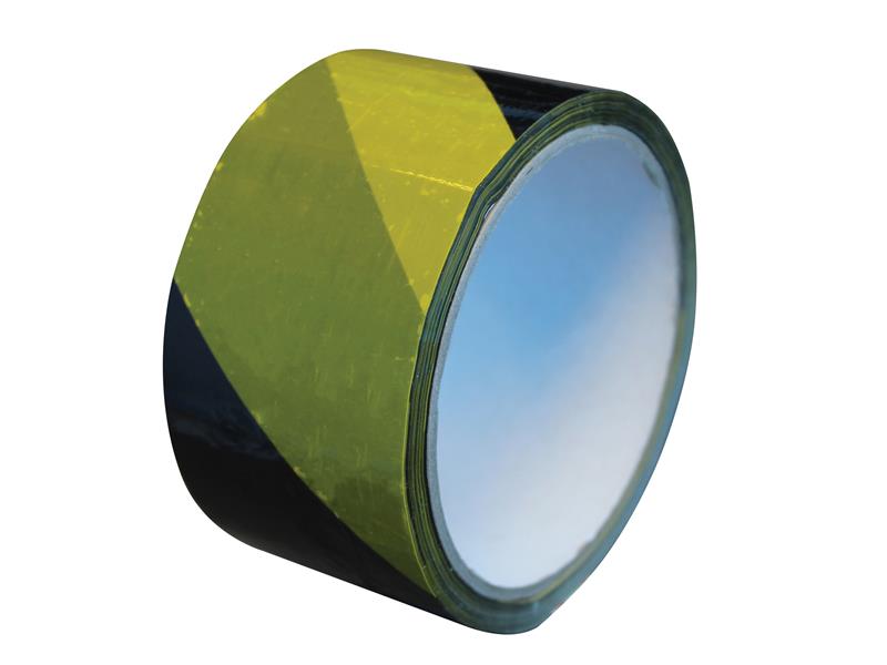 Faithfull Economy Self-Adhesive Hazard Tape Black/Yellow 50mm x 33m