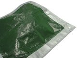 Faithfull Heavy-Duty Tarpaulin Green/Silver 5.4 x 5.4m (18 x 18ft) 140gsm - Watson Hire