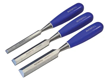 FAITHFULL BLUE BEVEL EDGE CHISEL SET (3)