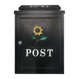 POSTPLUS YELLOW SUNFLOWER DIECAST POST BOX BLACK