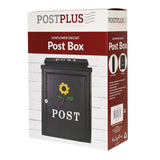 POSTPLUS YELLOW SUNFLOWER DIECAST POST BOX BLACK
