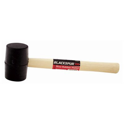 BLACKSPUR 16OZ RUBBER MALLET WITH WOODEN SHAFT