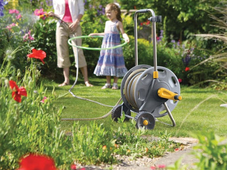 Hozelock 2435 60m Assembled Hose Cart & 50m of 12.5mm Hose - Watson Hire