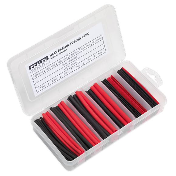 SEALEY 100MM HEAT SHRINK TUBING BLACK & RED 95PC