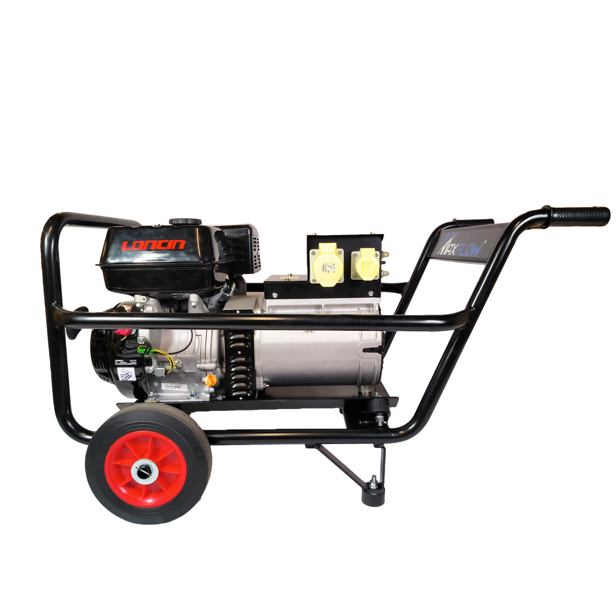 MAXFLOW 8KVA PETROL GENERATOR RECOIL START LONCIN G420F ENGINE TROLLEY FRAME + AVR