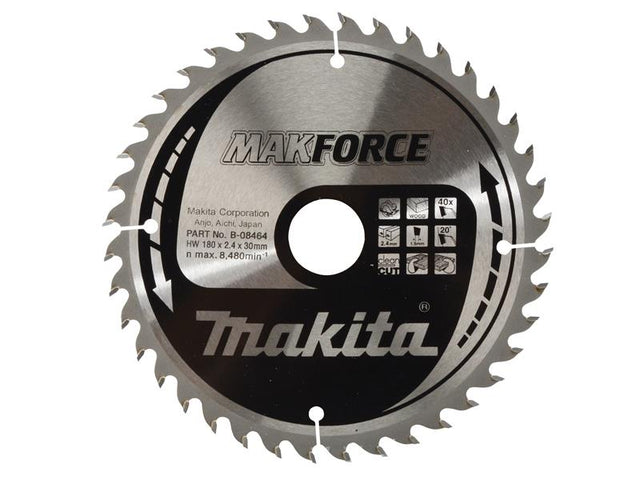 Makita B-08464 MAKFORCE TCT Circular Saw Blade 180 x 30mm x 40T - Watson Hire