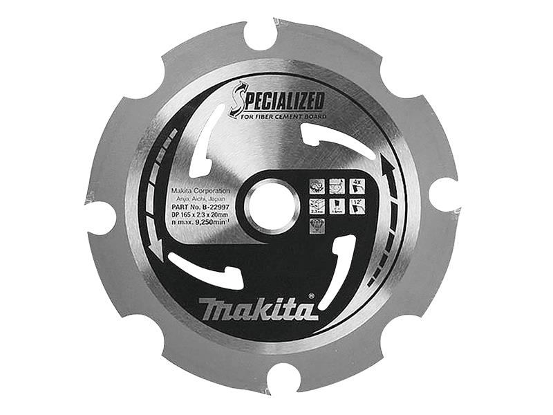 Makita B-22997 Specialized Blade for Fibre Cement Board 165 x 20mm x 4T - Watson Hire